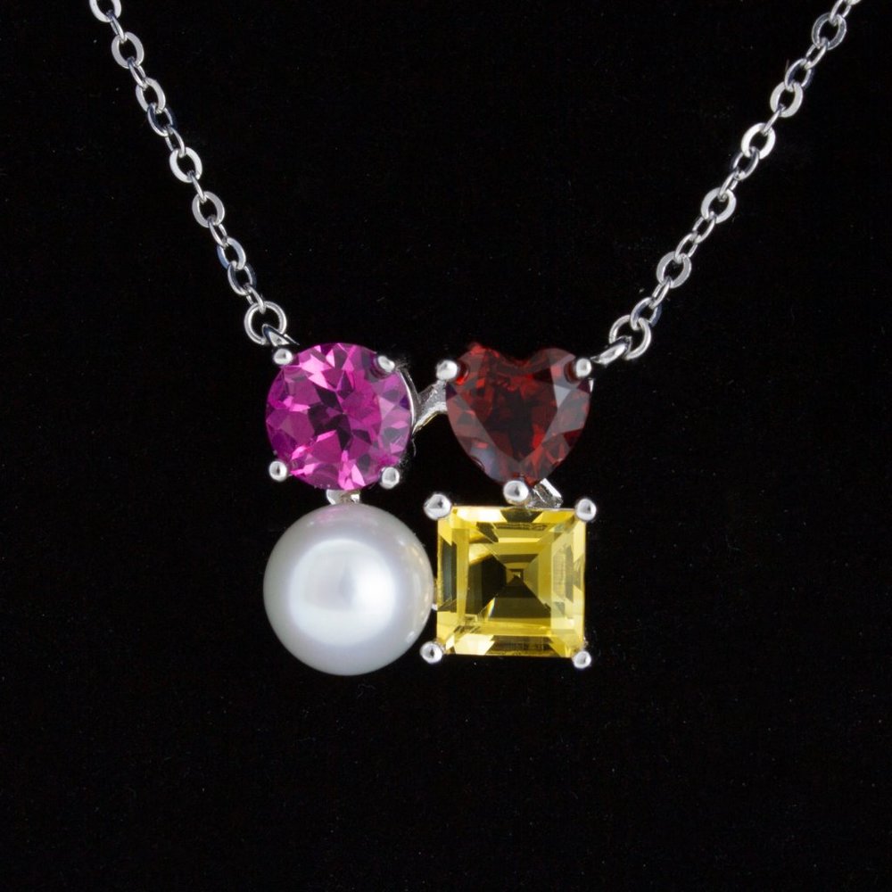 Exquisite Classy Necklace with gemstones - Picture 3 of 3
